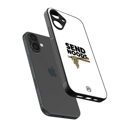 send noods back phone cover | glass case for iphone 16 plus