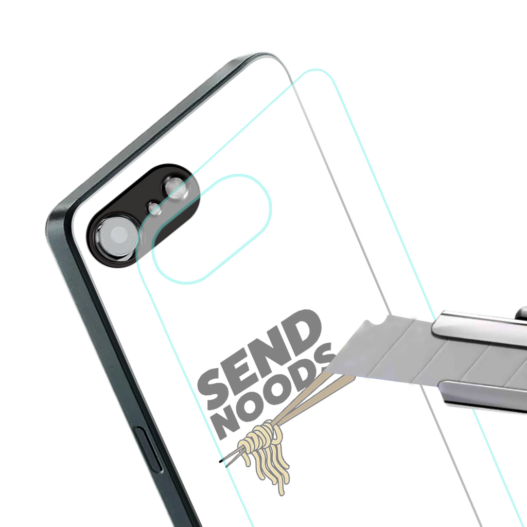 send noods back phone cover | glass case for iphone 16e