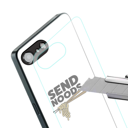 send noods back phone cover | glass case for iphone 16e