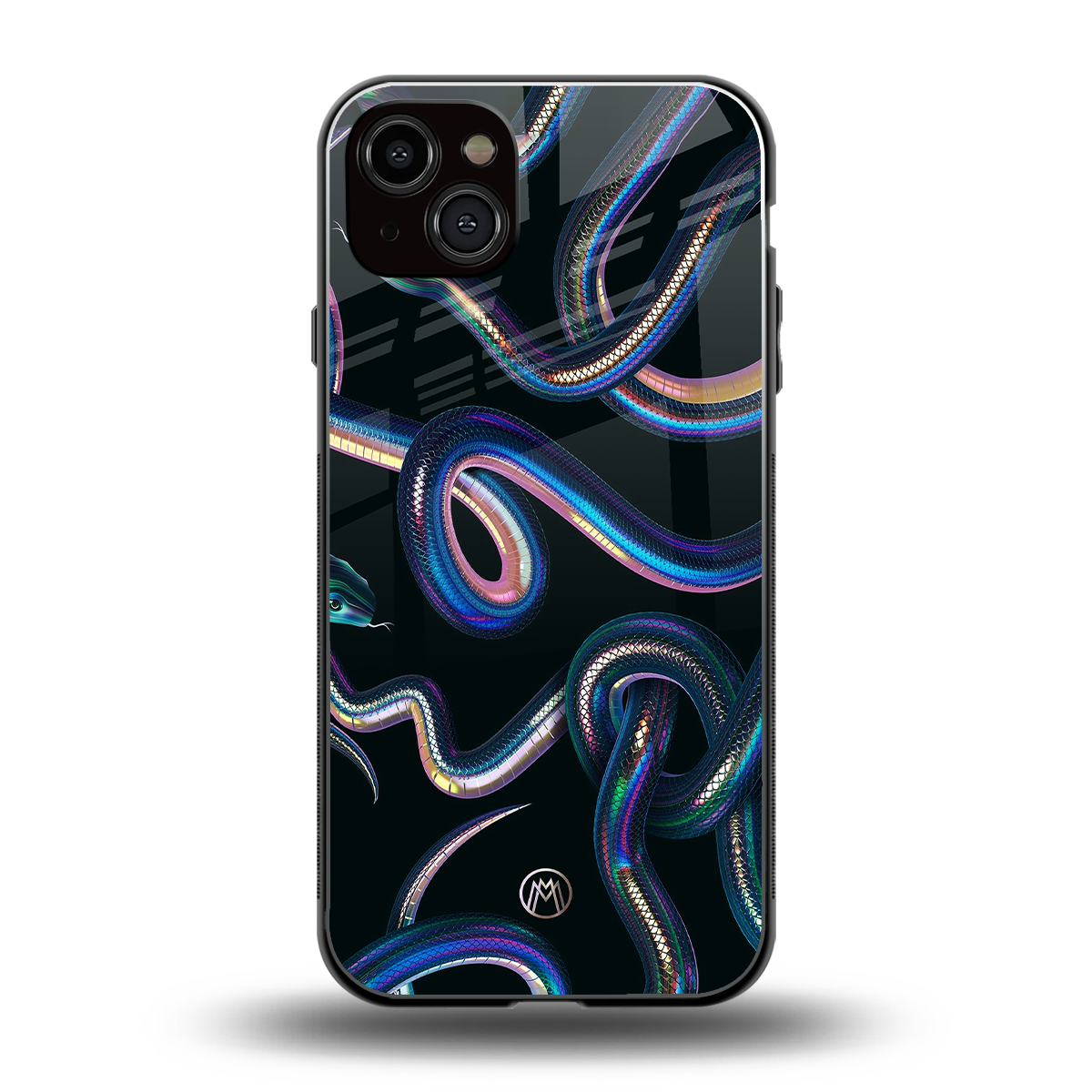 serpent back phone cover | glass case for iphone 15 plus