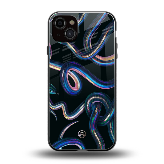 serpent back phone cover | glass case for iphone 15 plus