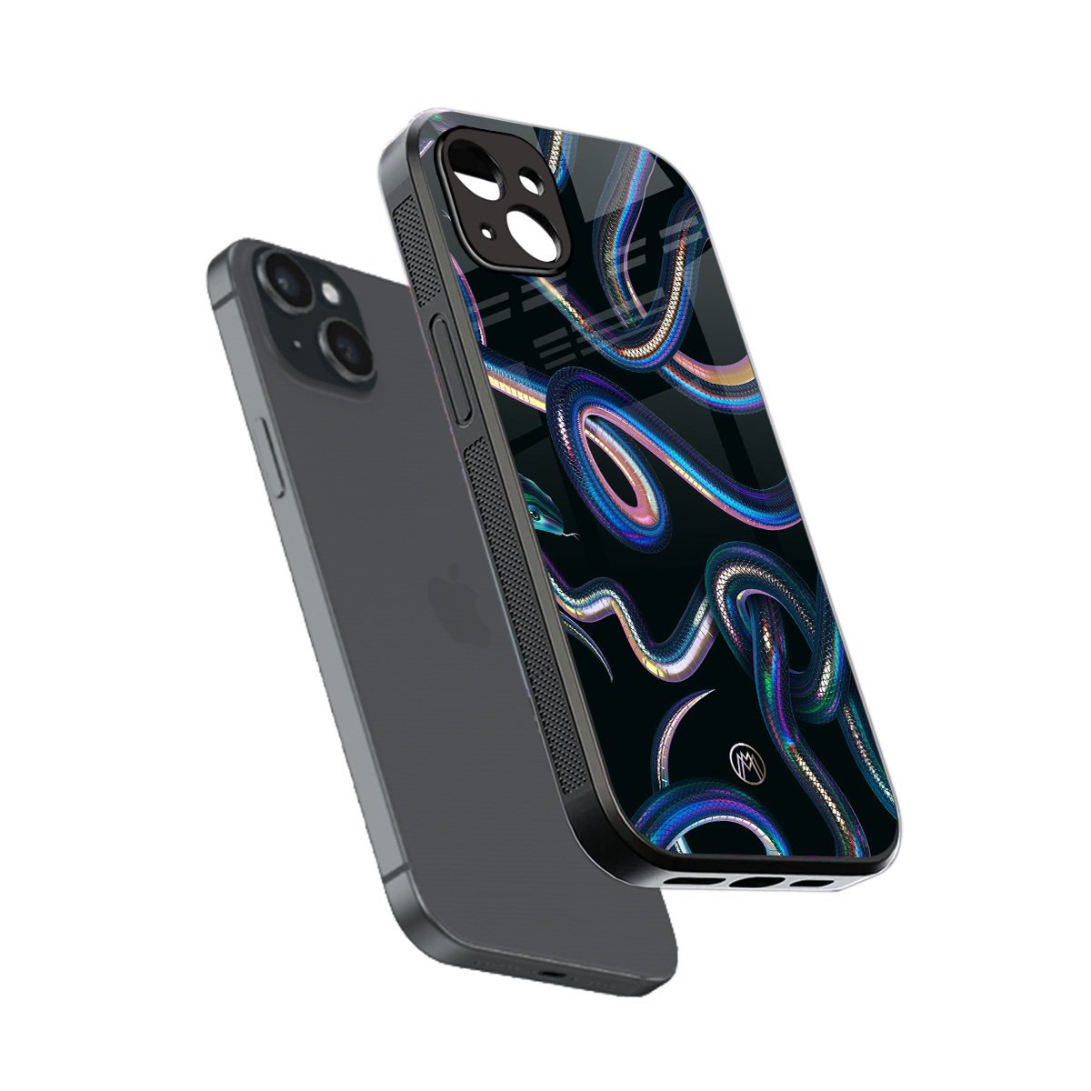 serpent back phone cover | glass case for iphone 15 plus