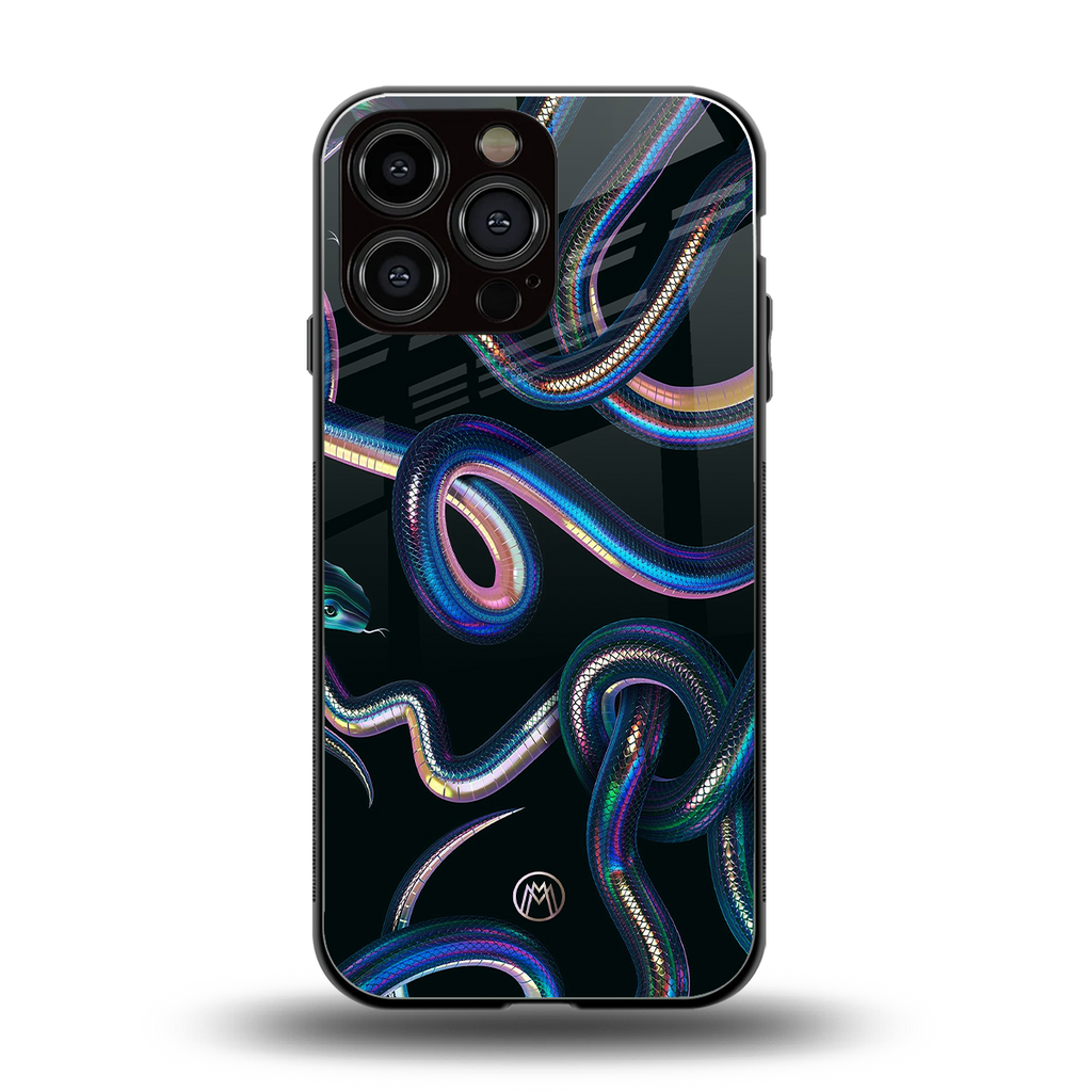 serpent back phone cover | glass case for iphone 15 pro max