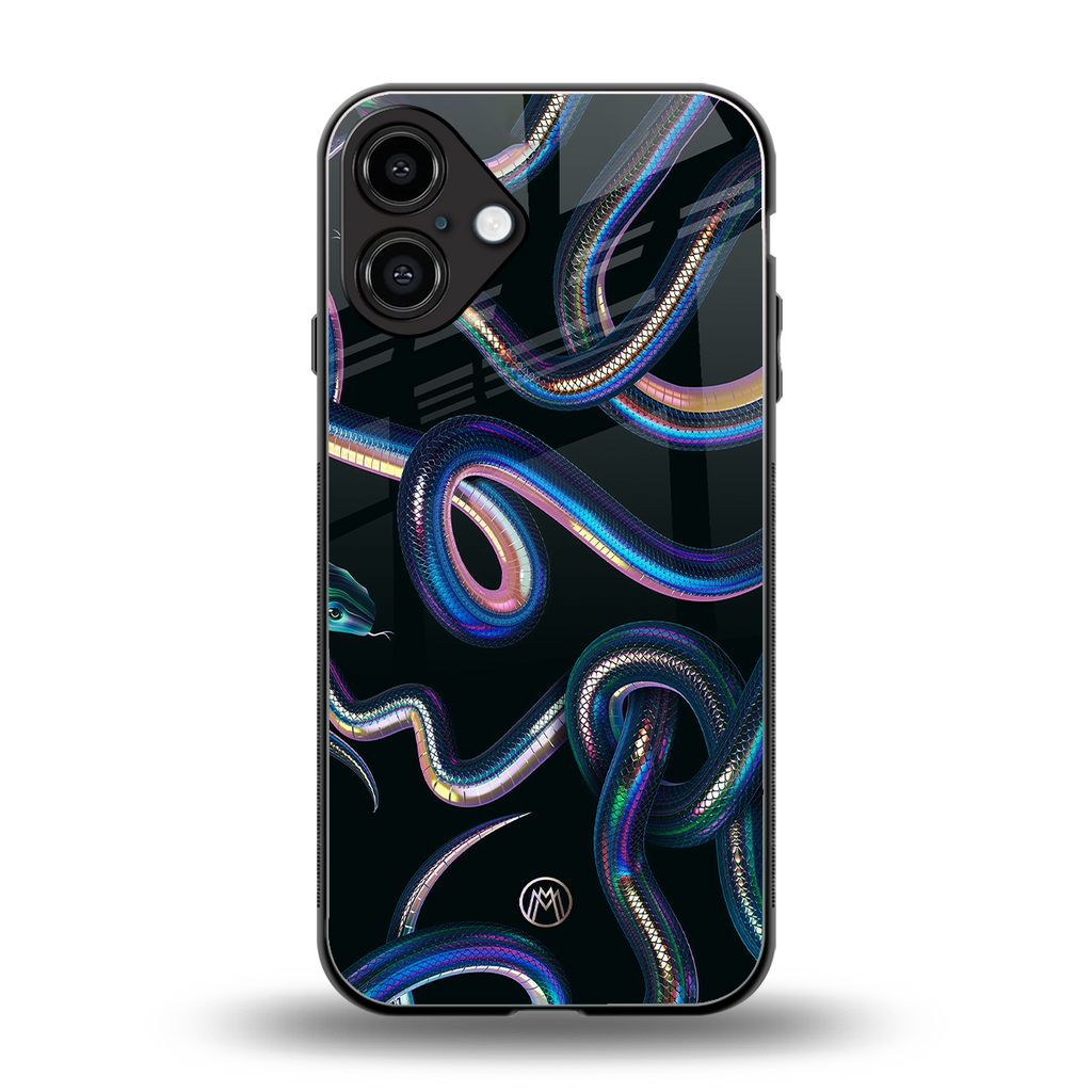 serpent back phone cover | glass case for iphone 16 plus