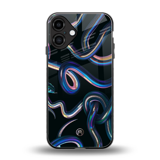 serpent back phone cover | glass case for iphone 16 plus