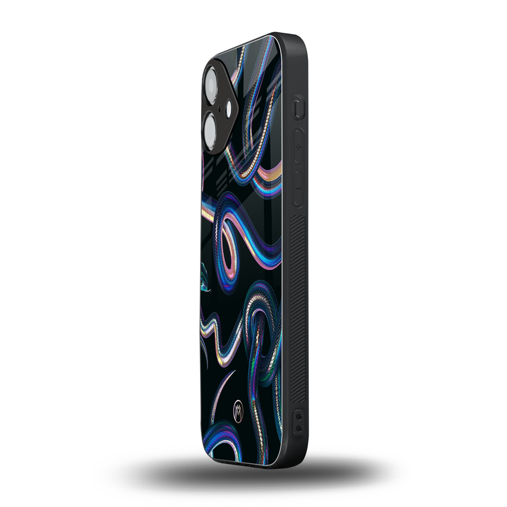 serpent back phone cover | glass case for iphone 16 plus