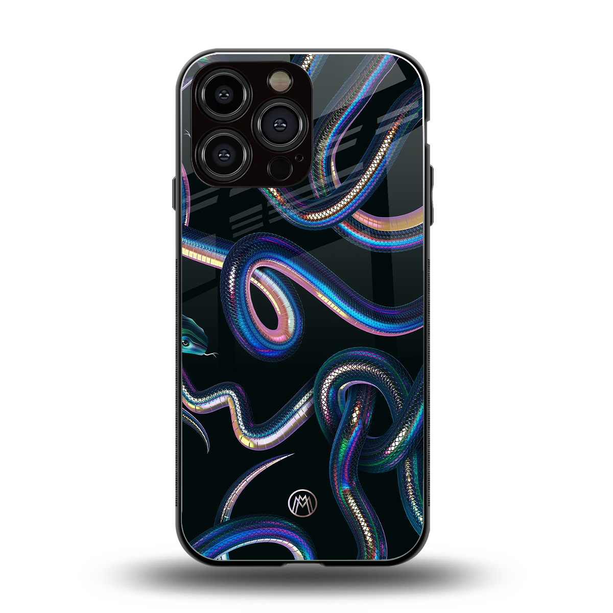 serpent back phone cover | glass case for iphone 16 pro max