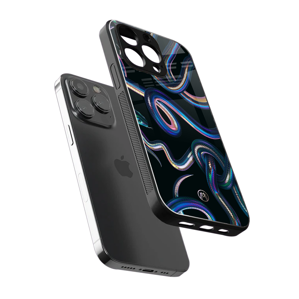 serpent back phone cover | glass case for iphone 16 pro max