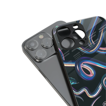 serpent back phone cover | glass case for iphone 16 pro max