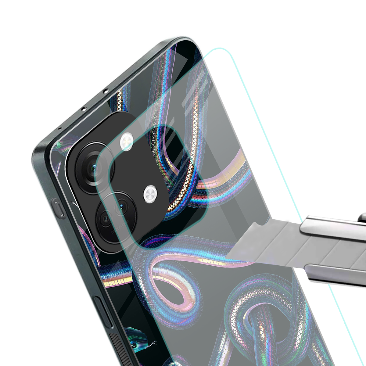 serpent back phone cover | glass case for oneplus nord 3