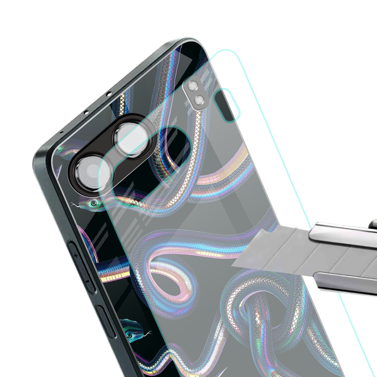 serpent back phone cover | glass case for oneplus nord 4