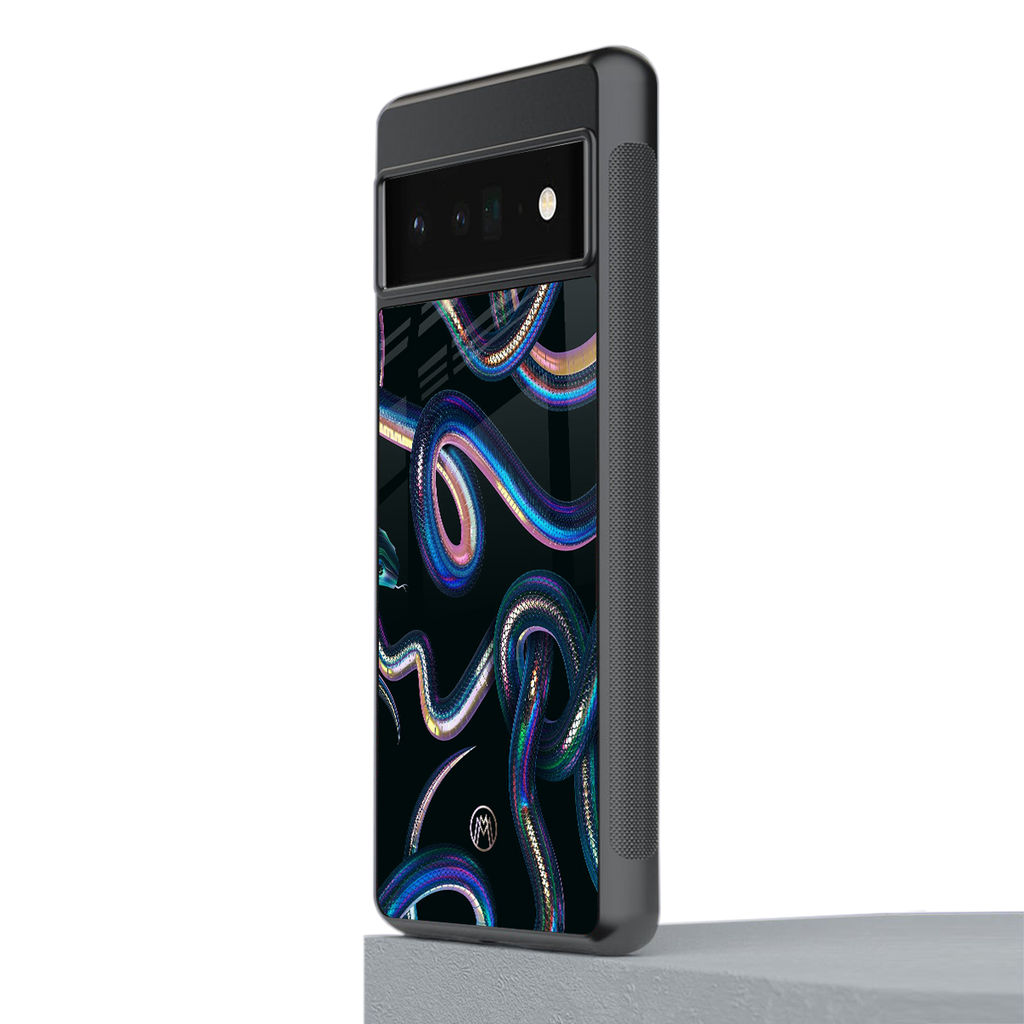 serpent back phone cover | glass case for google pixel 6 pro