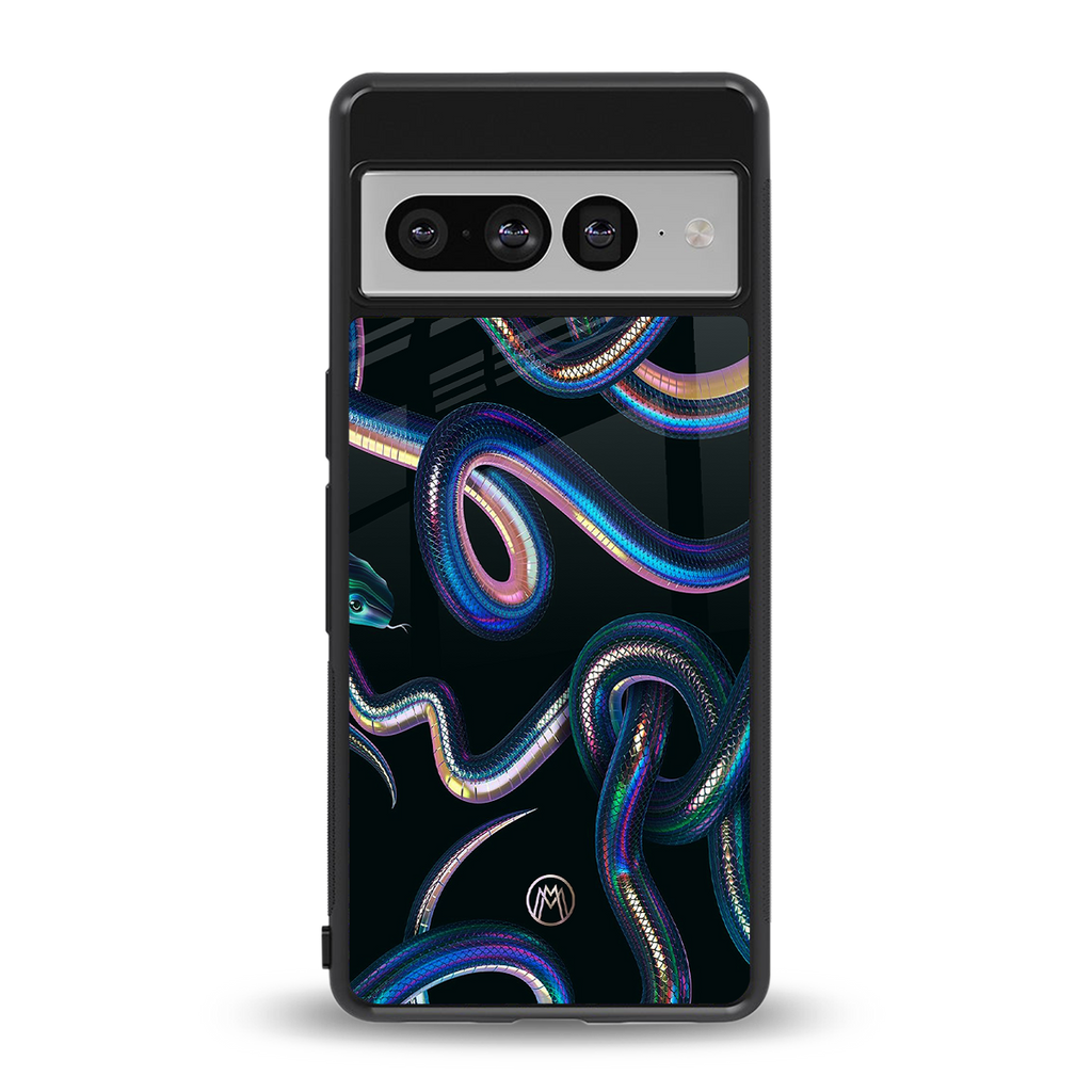 serpent back phone cover | glass case for google pixel 7 pro