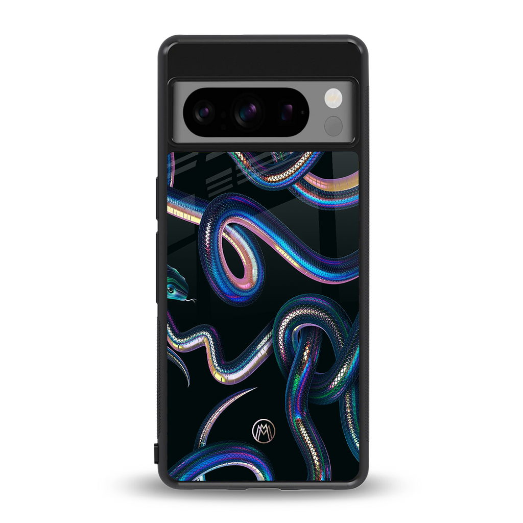 serpent back phone cover | glass case for google pixel 8 pro