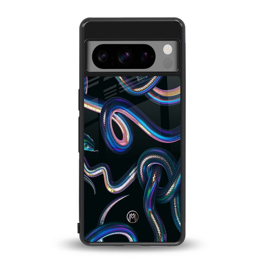 serpent back phone cover | glass case for google pixel 8 pro