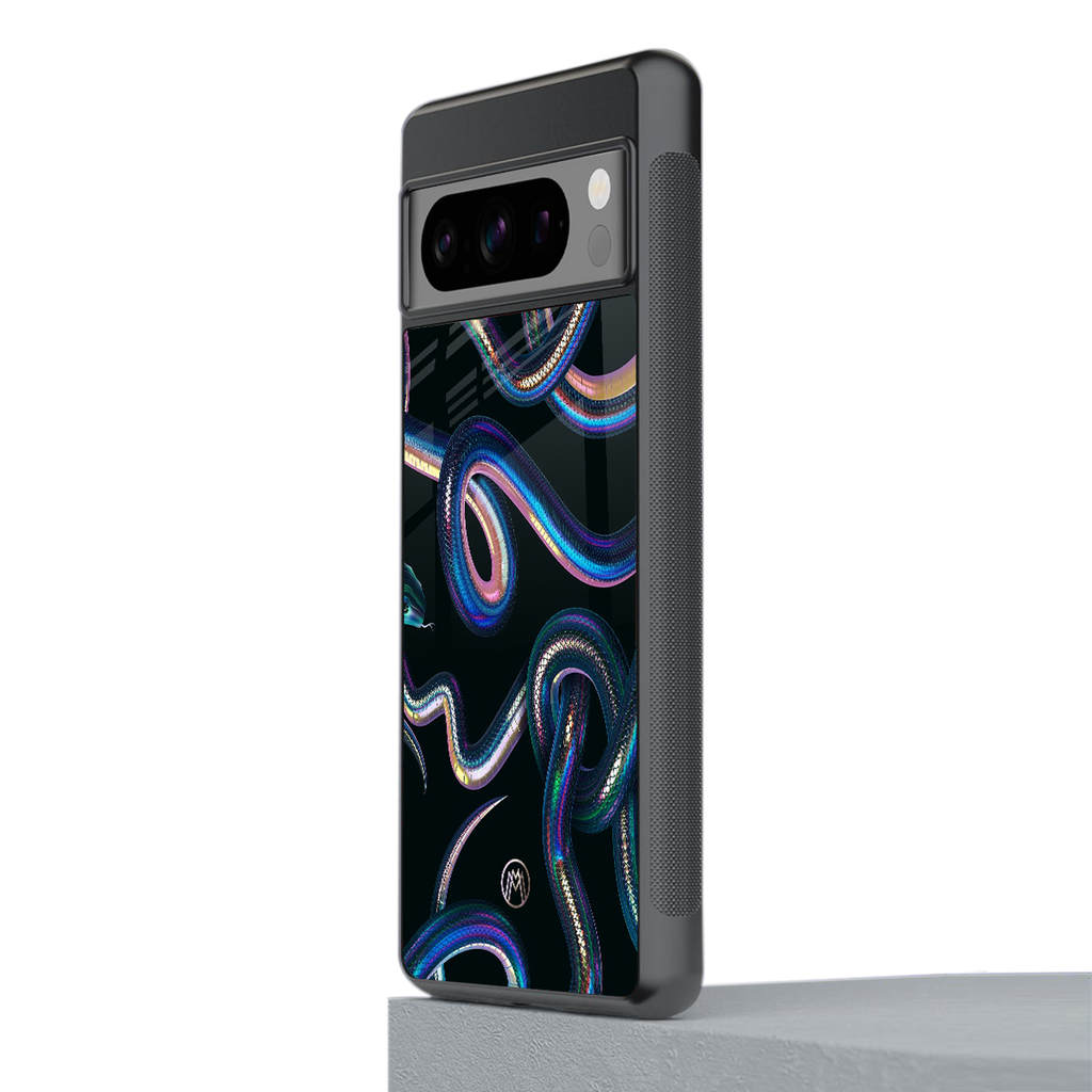 serpent back phone cover | glass case for google pixel 8 pro