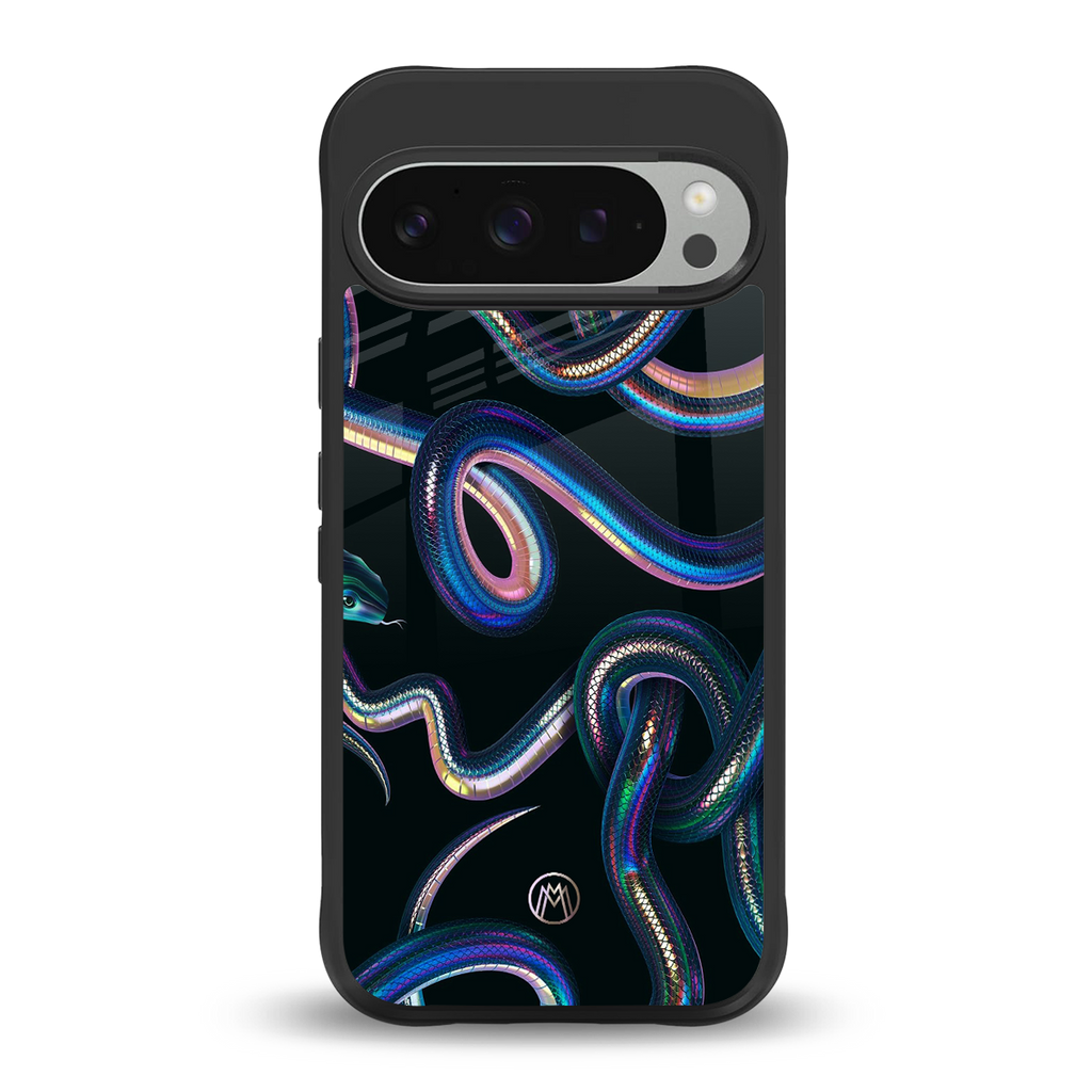 serpent back phone cover | glass case for google pixel 9 pro