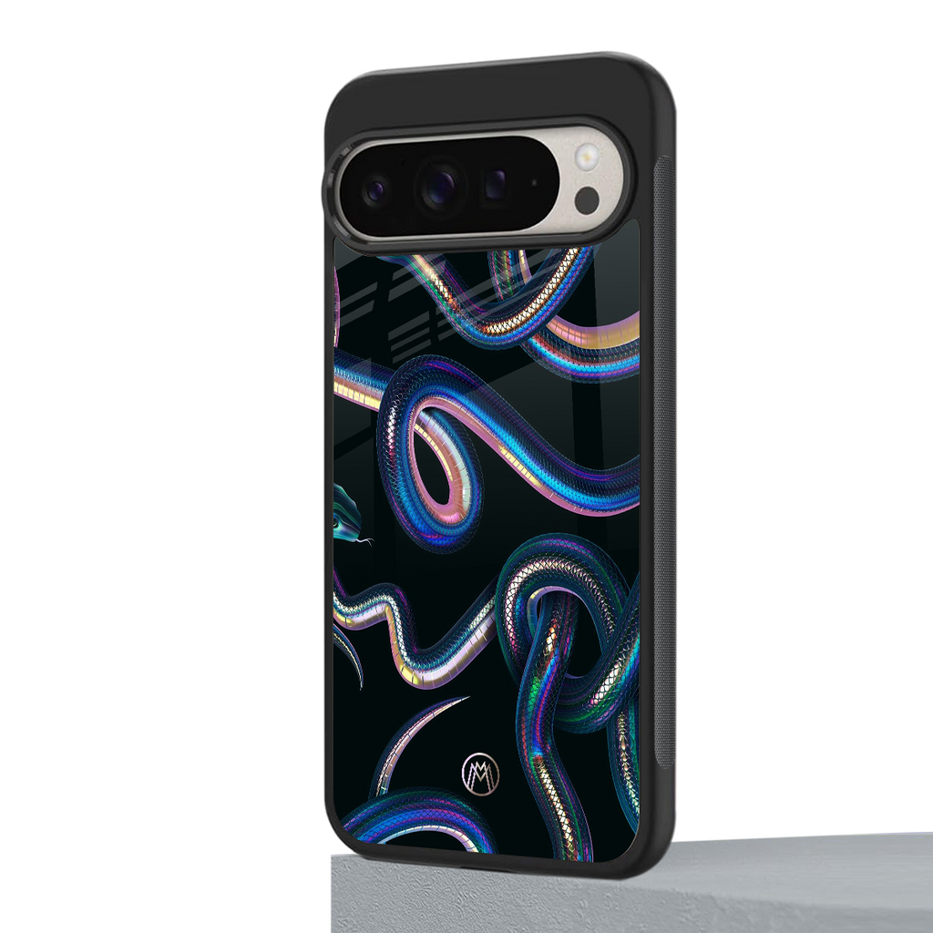 serpent back phone cover | glass case for google pixel 9 pro xl