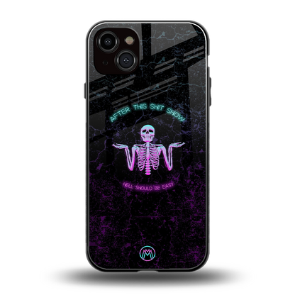 shitshow back phone cover | glass case for iphone 15 plus
