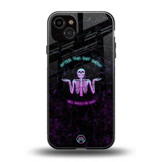 shitshow back phone cover | glass case for iphone 15 plus