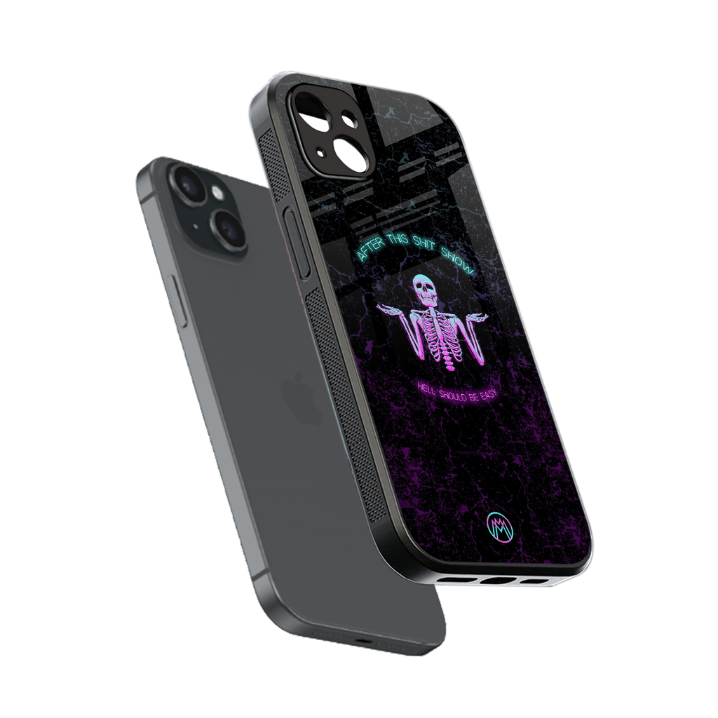 shitshow back phone cover | glass case for iphone 14 plus