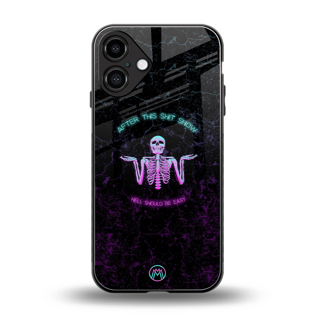 shitshow back phone cover | glass case for iphone 16 plus