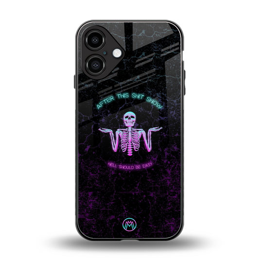 shitshow back phone cover | glass case for iphone 16 plus