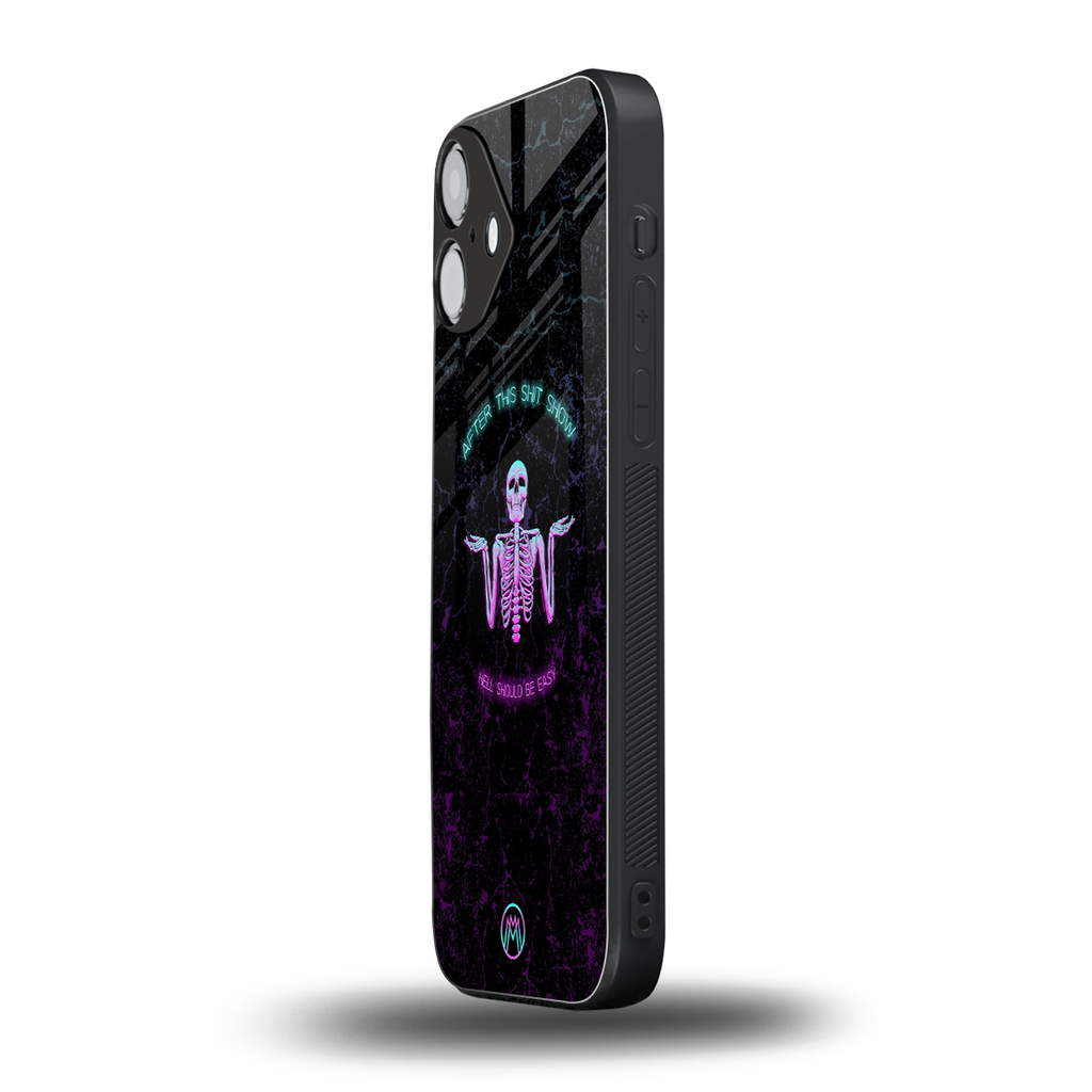 shitshow back phone cover | glass case for iphone 16 plus