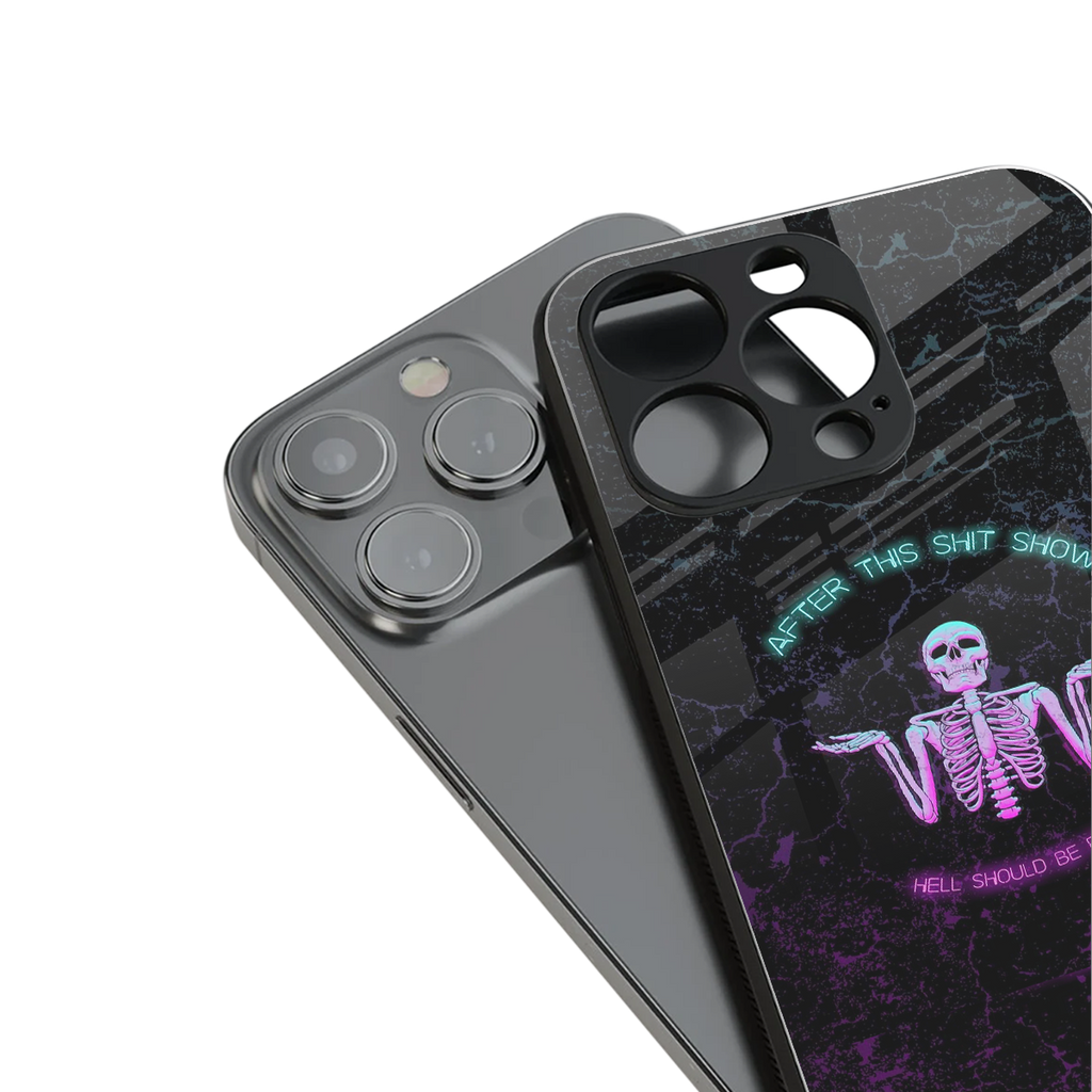 shitshow back phone cover | glass case for iphone 16 pro