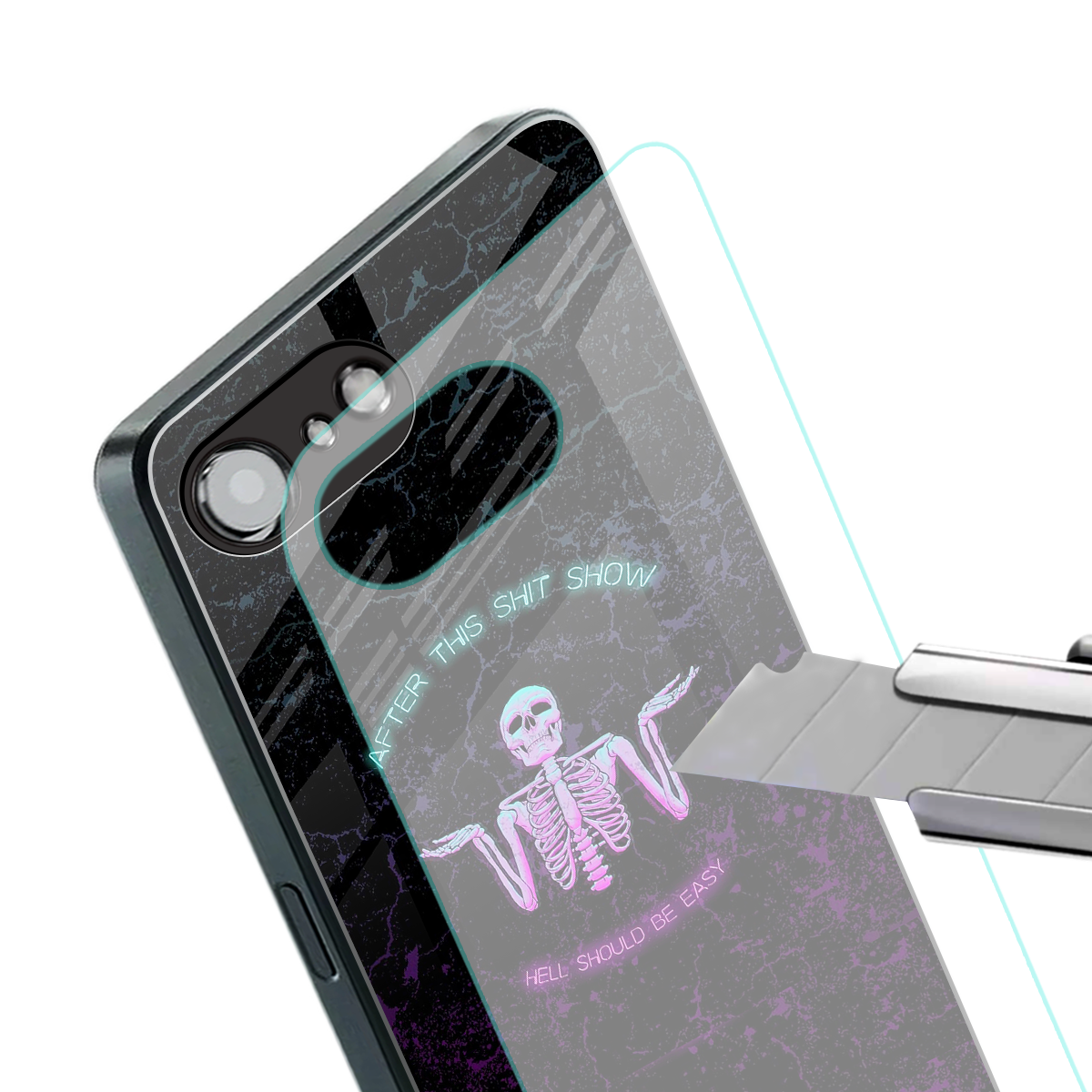 shitshow back phone cover | glass case for iphone 16e