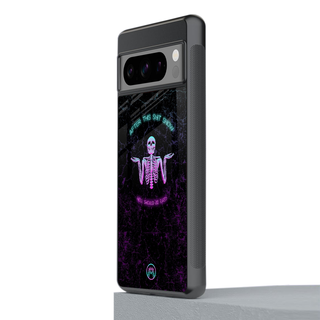 shitshow back phone cover | glass case for google pixel 8 pro