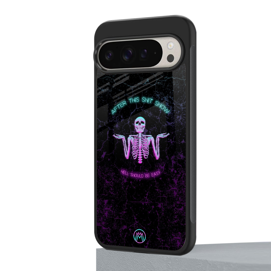 shitshow back phone cover | glass case for google pixel 9 pro xl