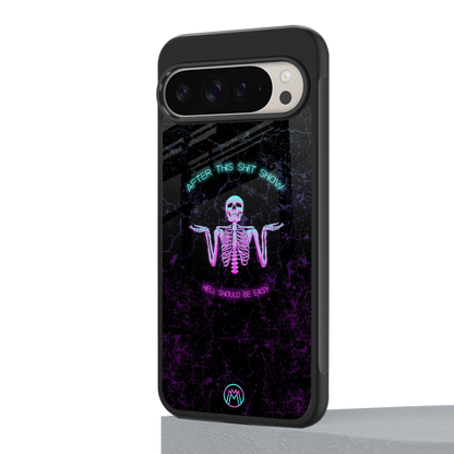 shitshow back phone cover | glass case for google pixel 9 pro xl