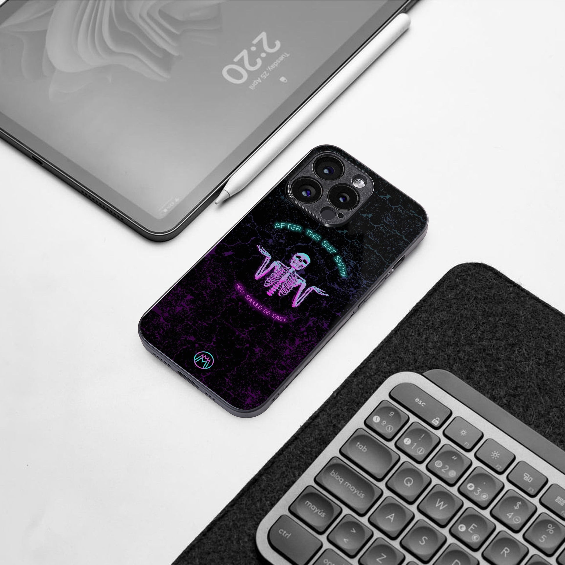 shitshow back phone cover | glass case for iphone 15 plus