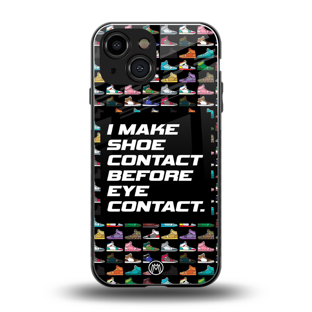 shoe contact back phone cover | glass case for iphone 13 mini
