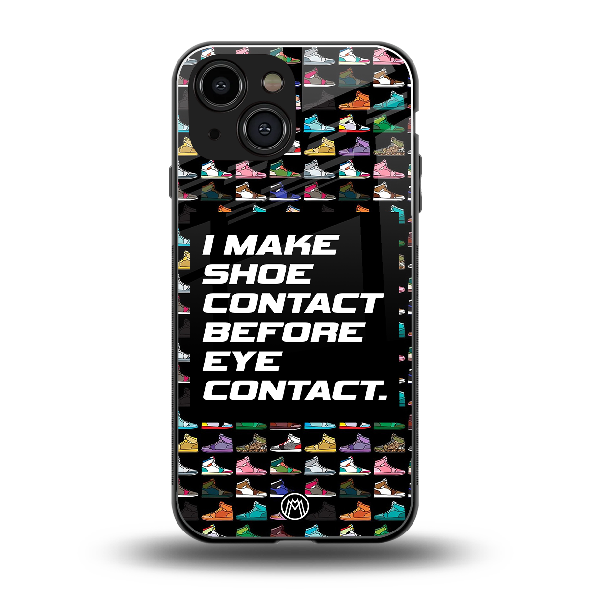 shoe contact back phone cover | glass case for iphone 13 mini