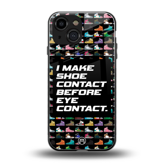 shoe contact back phone cover | glass case for iphone 13 mini