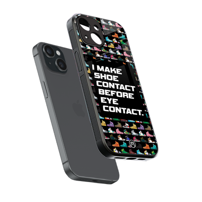 shoe contact back phone cover | glass case for iphone 13 mini