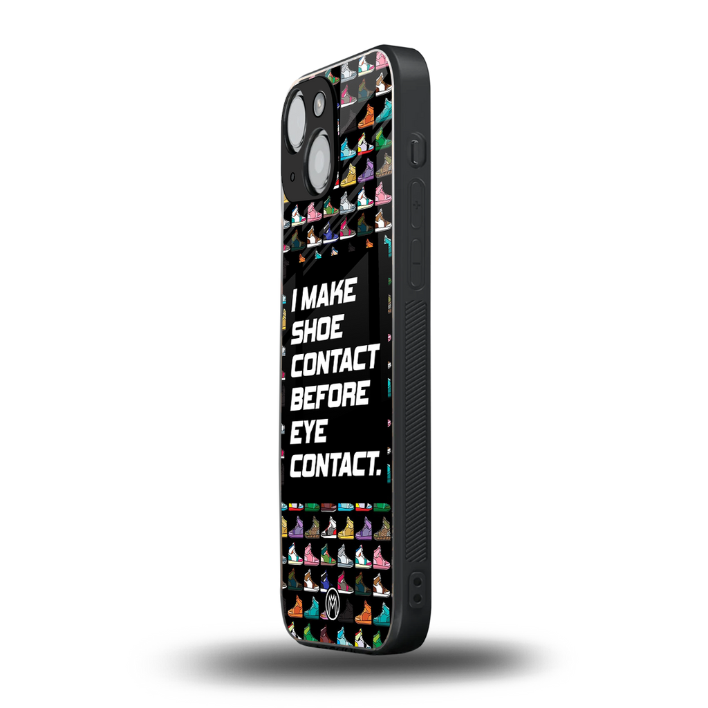 shoe contact back phone cover | glass case for iphone 13 mini