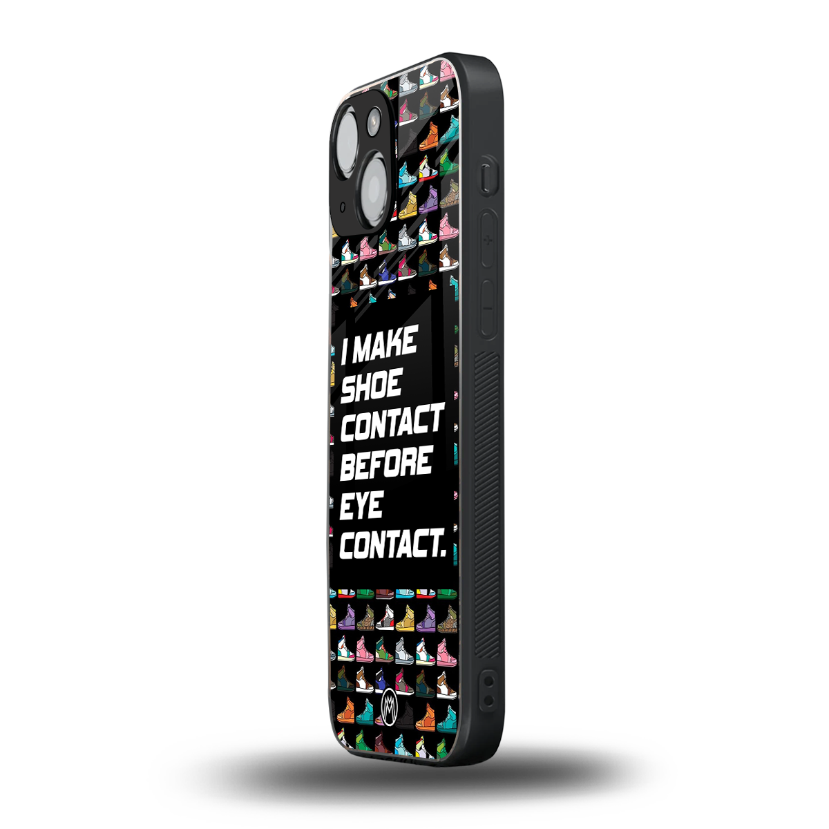 shoe contact back phone cover | glass case for iphone 13 mini