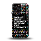 shoe contact back phone cover | glass case for iphone 13 pro max