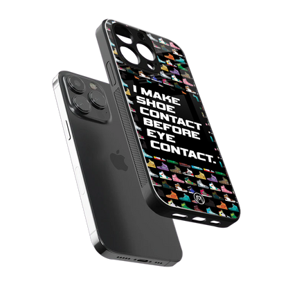 shoe contact back phone cover | glass case for iphone 13 pro max
