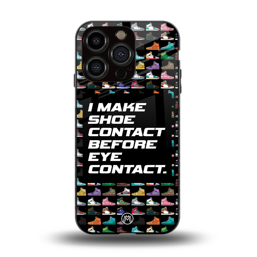 shoe contact back phone cover | glass case for iphone 13 pro
