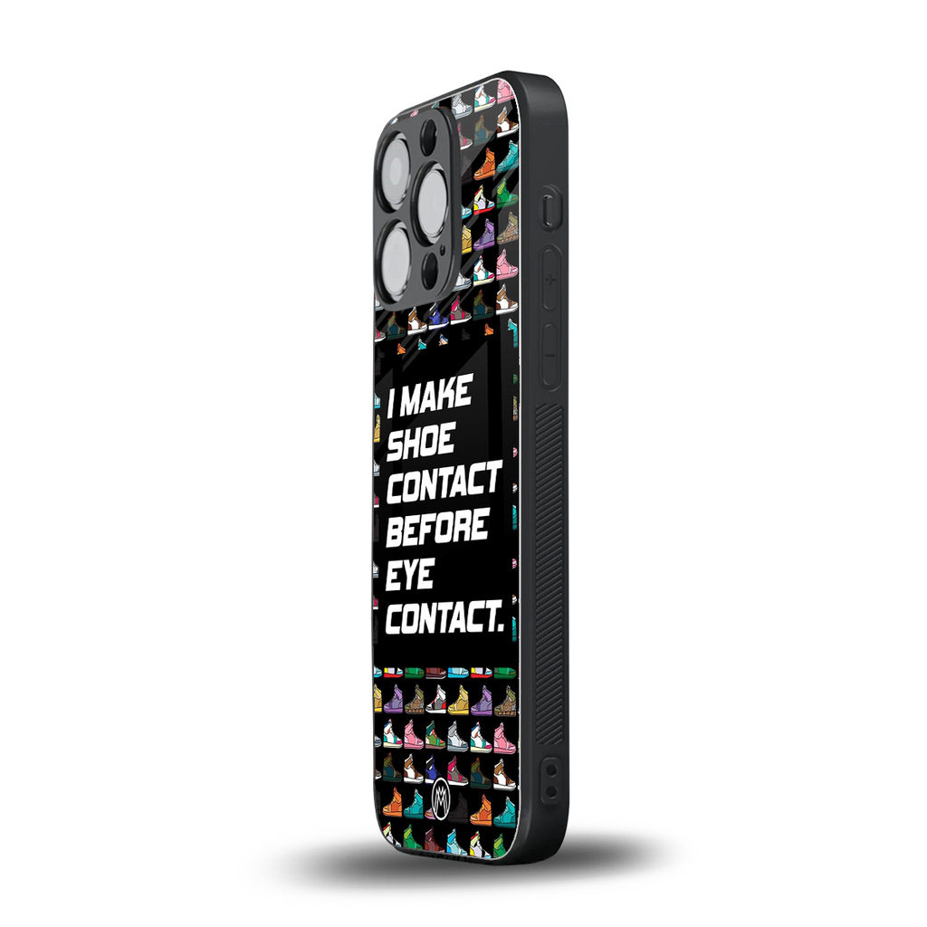 shoe contact back phone cover | glass case for iphone 13 pro