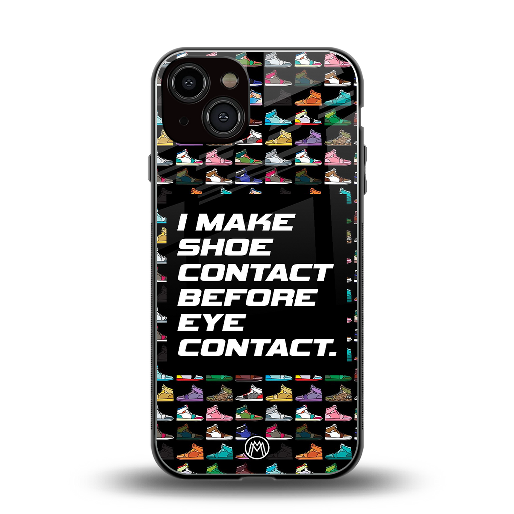 shoe contact back phone cover | glass case for iphone 13
