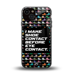 shoe contact back phone cover | glass case for iphone 13