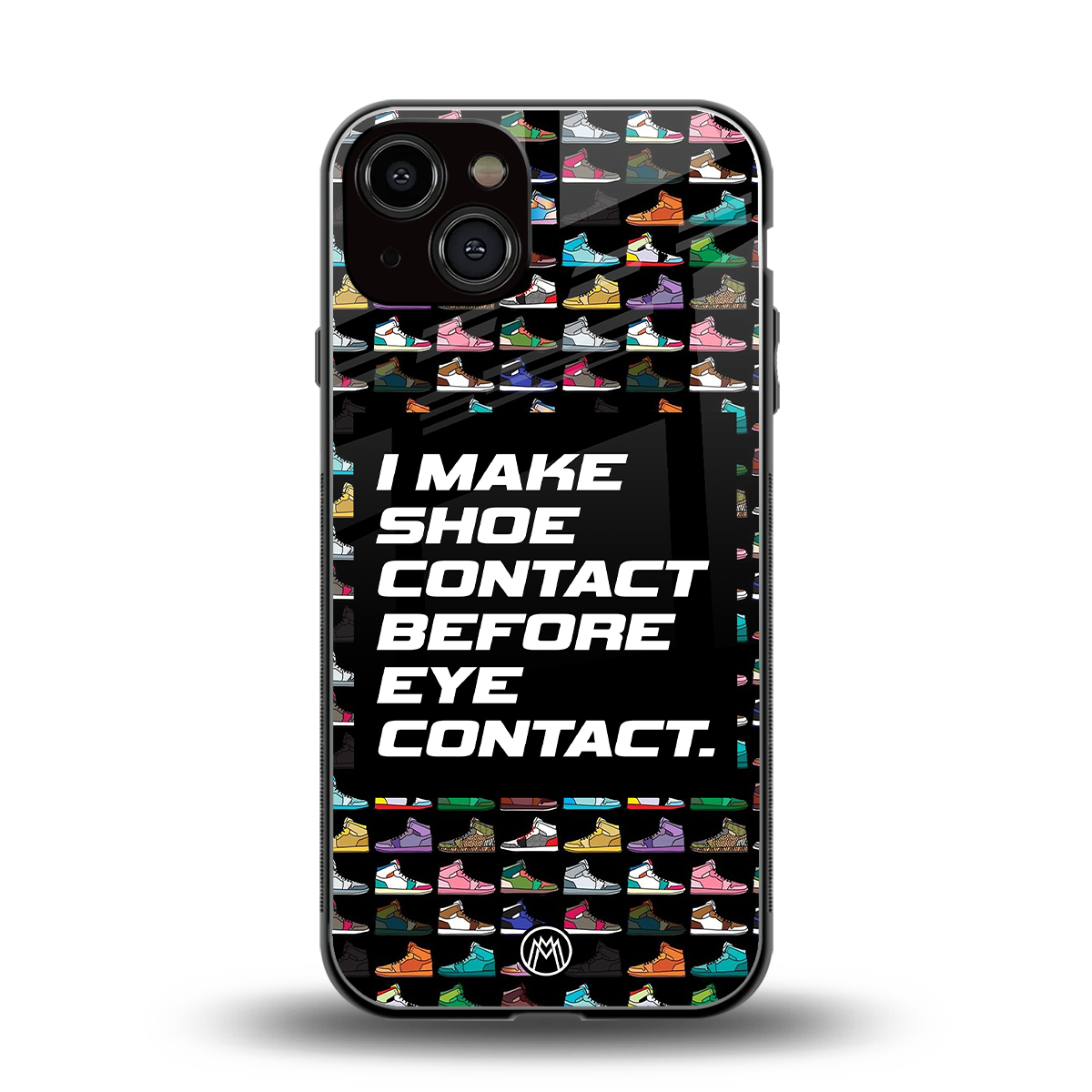 shoe contact back phone cover | glass case for iphone 13
