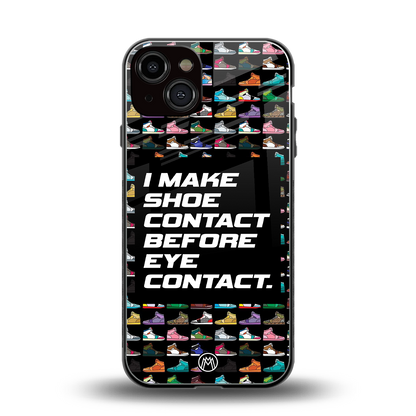 shoe contact back phone cover | glass case for iphone 13