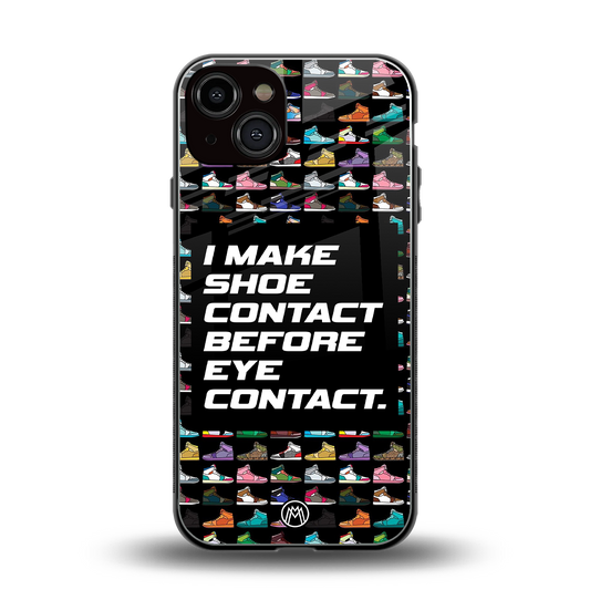 shoe contact back phone cover | glass case for iphone 13