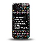 shoe contact back phone cover | glass case for iphone 15 plus